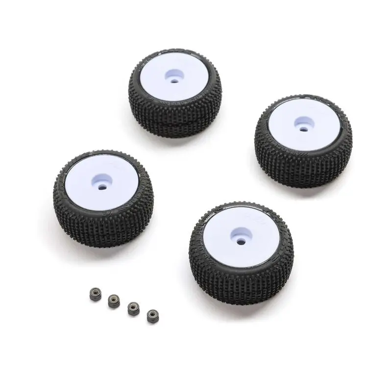 Pro-Line Blockade Tire, Proline Oe, Wheel, White, Mounted: Micro-T 1