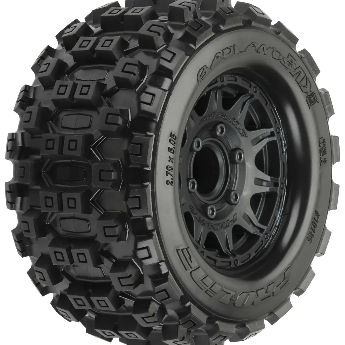 Pro-Line 1/10 Badlands Mx28 Fr/Rr 2.8" Mt Tires Mounted 12Mm Blk Raid (2) 1
