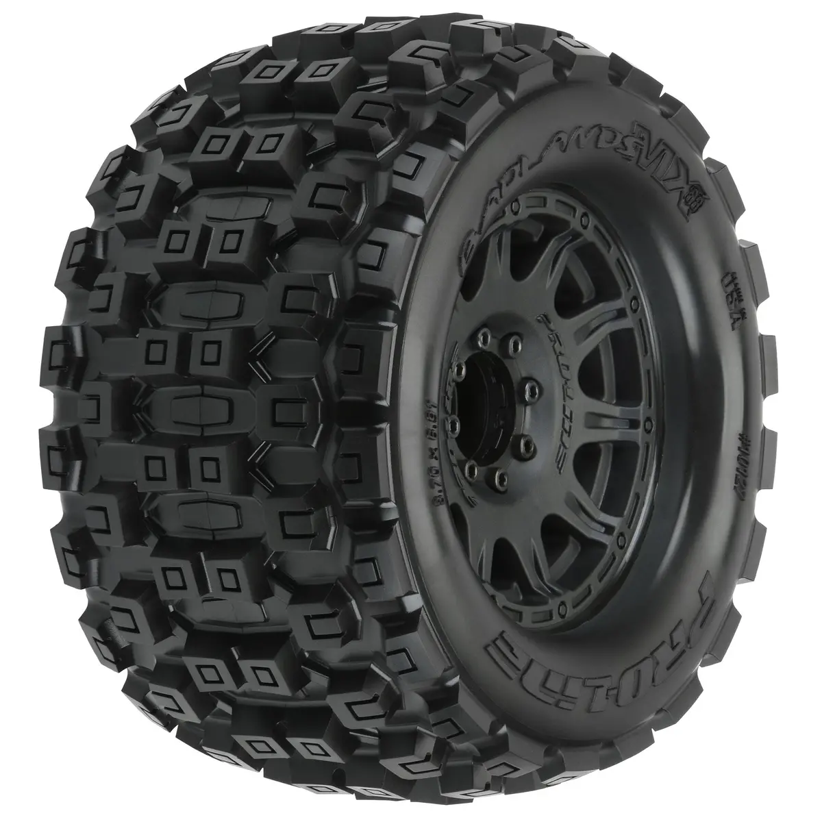 1/8 Badlands Mx38 F/R 3.8" Mt Tires Mounted 17Mm Blk Raid (2) 1