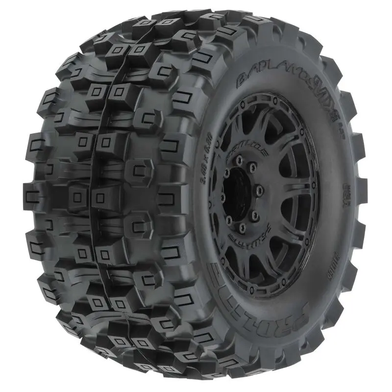 1/8 Badlands Mx38 Hp Belted F/R 3.8" Mt Mounted 17Mm Blk Raid (2) 1