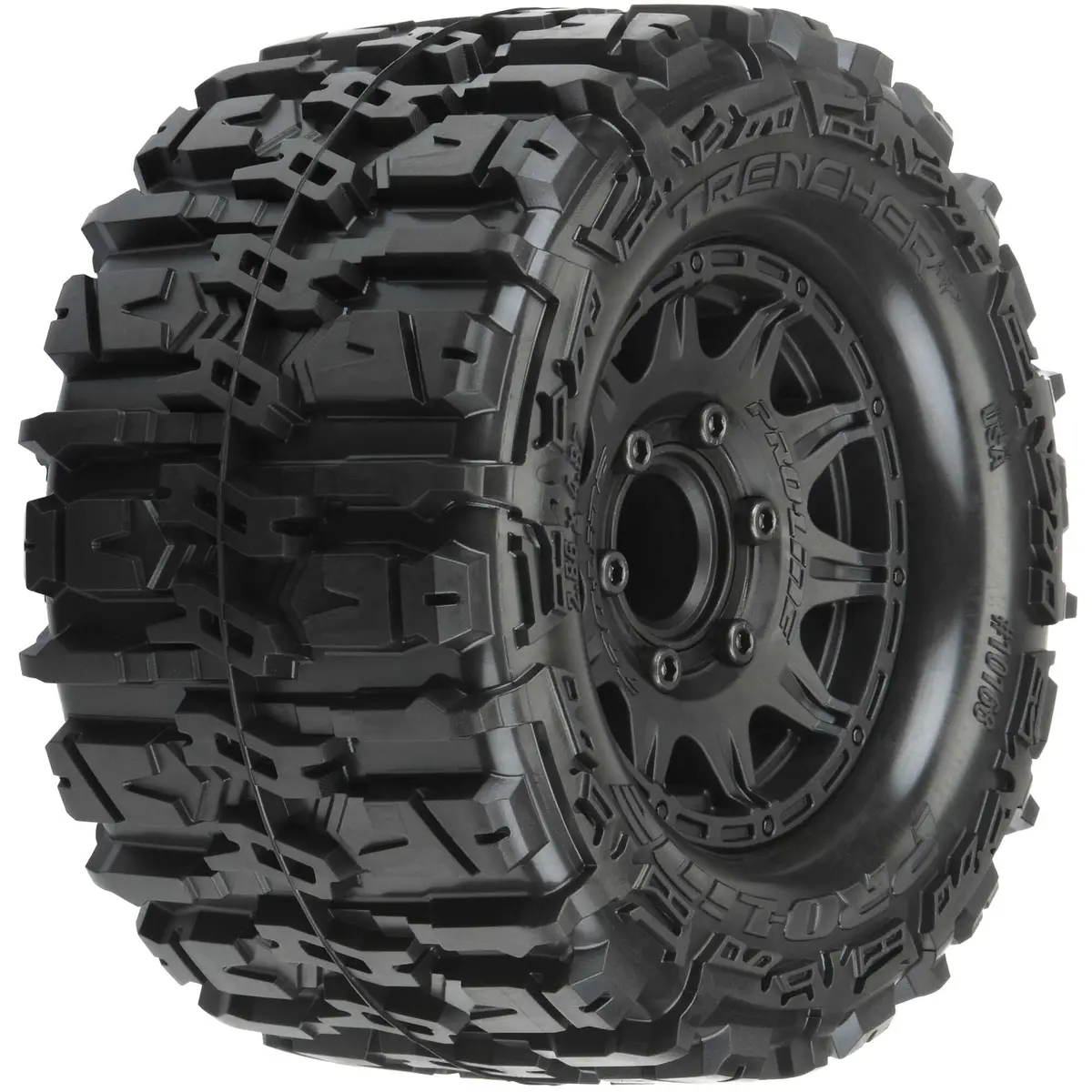 1/10 Pro-Line Trencher Hp Belted F/R 2.8" Mt Tires Mounted 12Mm Blk Raid (2) 1