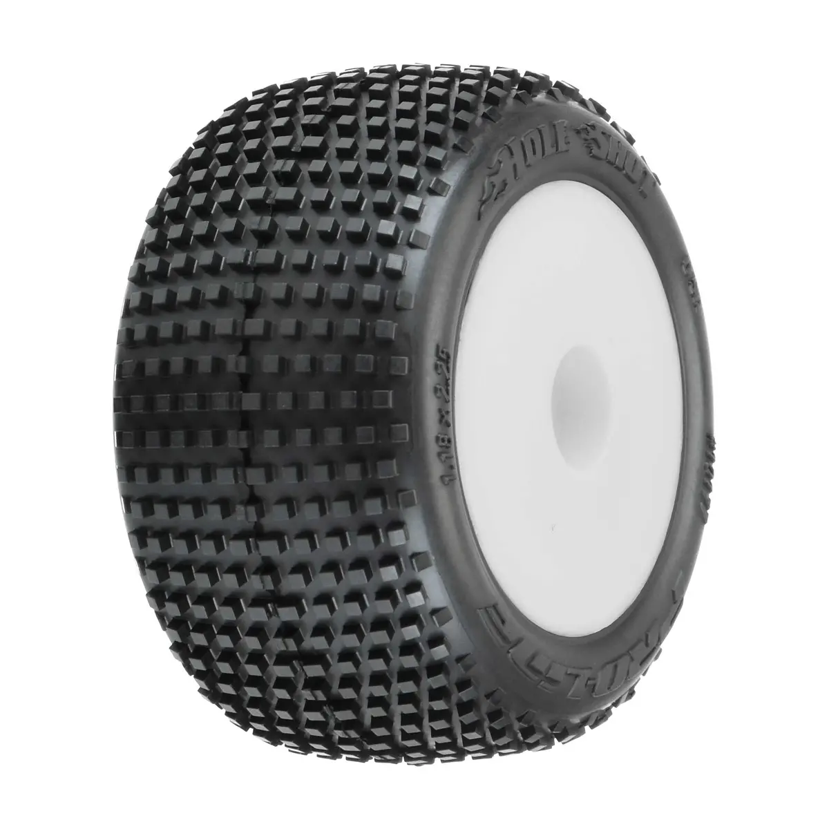 1/18 Hole Shot Front/Rear Mini-T Tires Mounted 8Mm White Wheels (2) 1