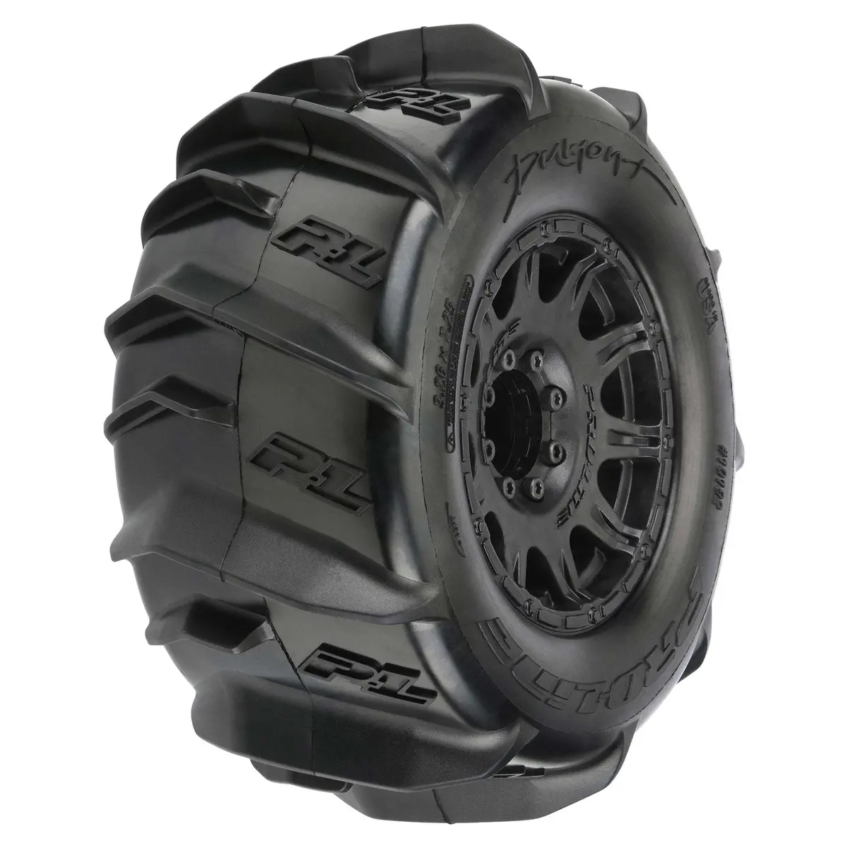 Pro-Line Dumont 3.8" Paddle Mtd On Raid Blk 17Mm F/R 1