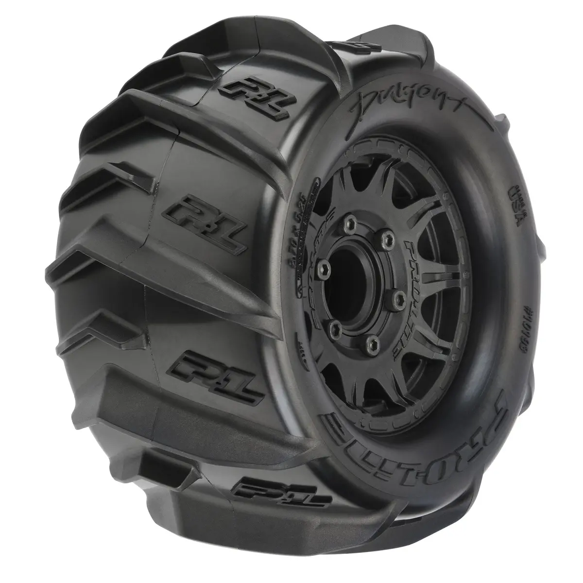 Pro-Line Dumont 2.8" Sand/Snow Mtd Raid Blk Wheels F/R 1