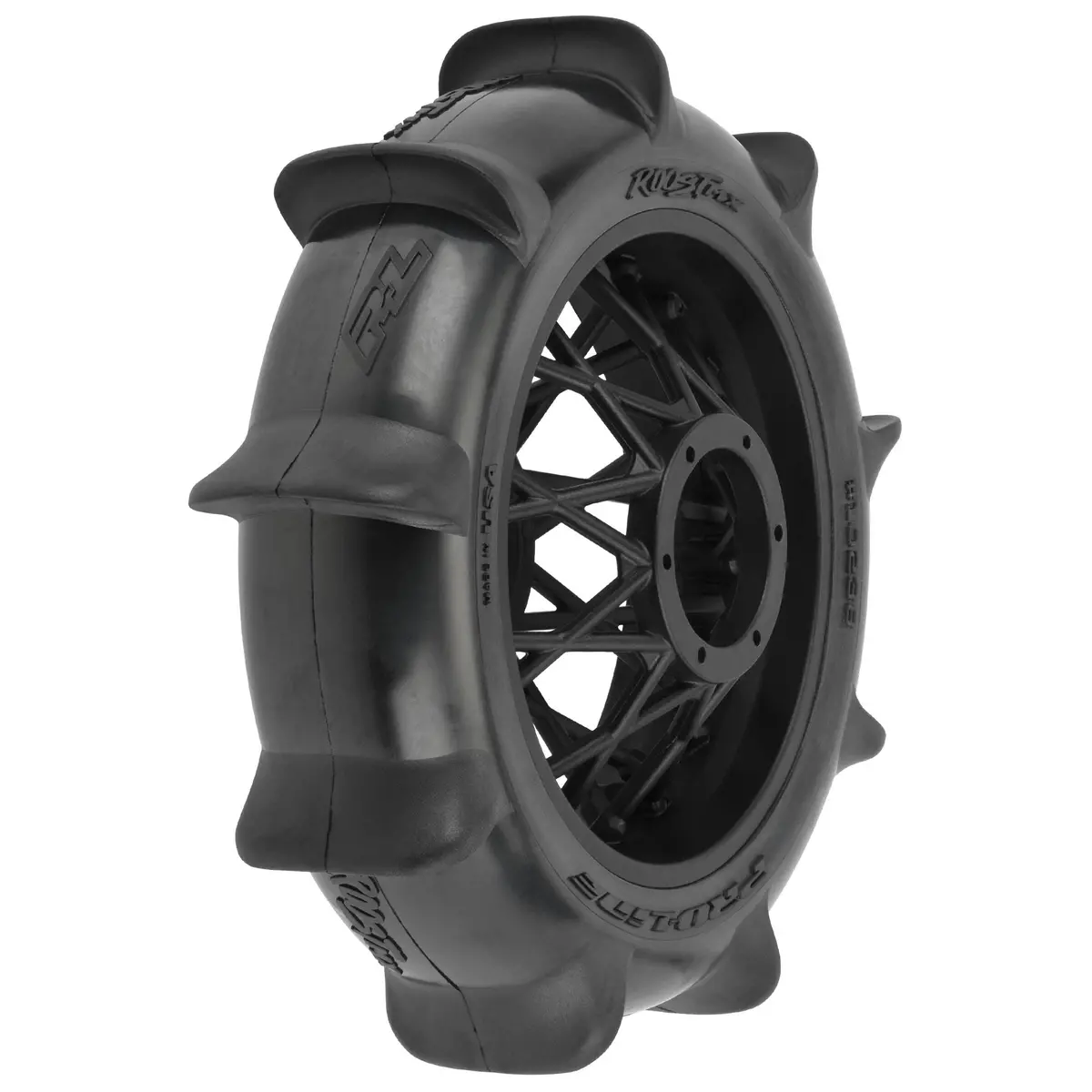 Roost Mx Sand/Snow Paddle Motorcycle Tire Mounted On Black Wheel For Promoto-Mx Rear 1