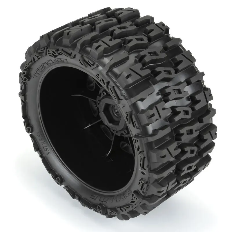 Pro-Line Trencher 5.7In Tires Mounted On Raid Black 8X48 Removable 24Mm Hex Wheel 2 For X-Maxx, Kraton 8S & Other Large Vehicles Front Or Rear 1