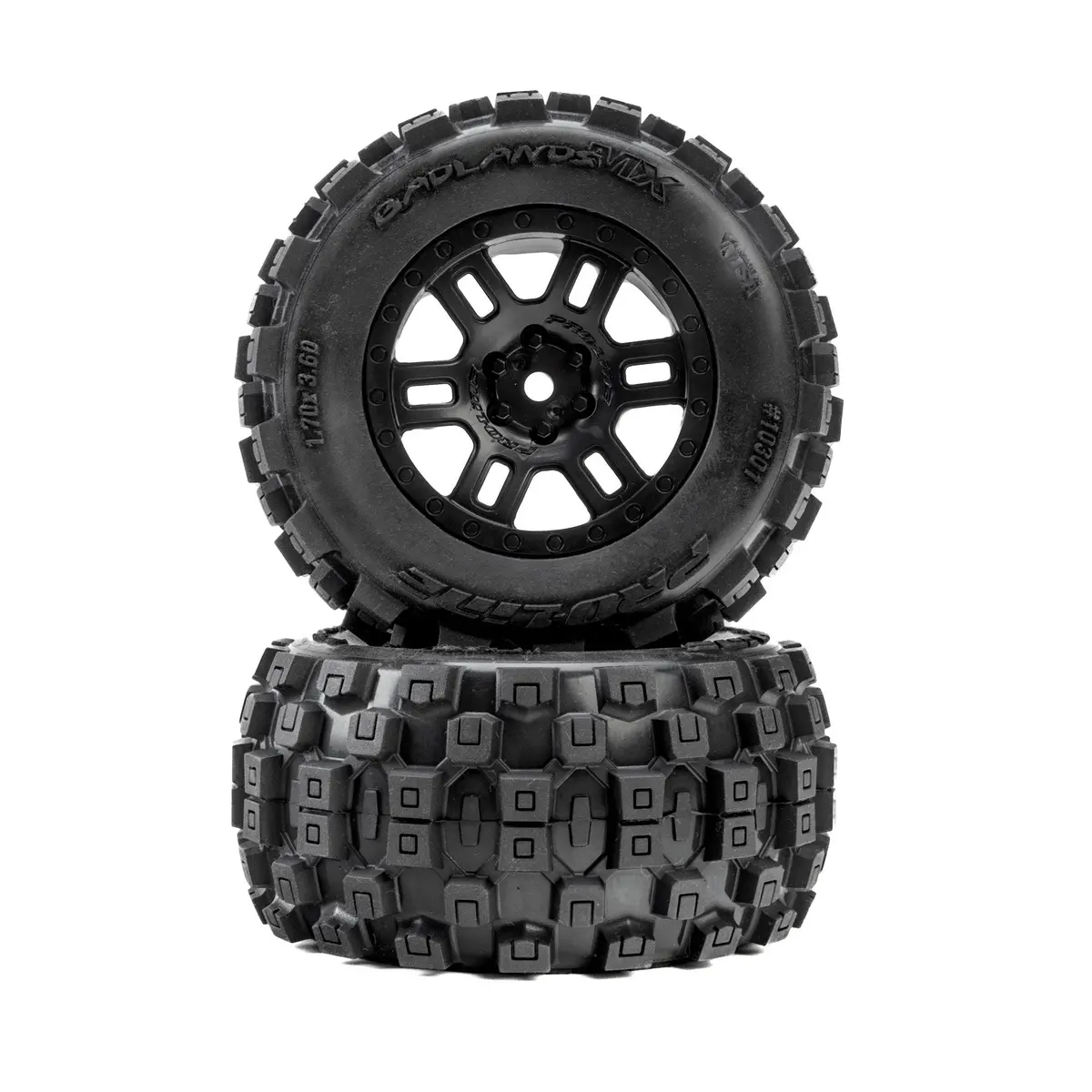 Pro-Line Badlands F/R Tires Mtd 12Mm Black Split Six (2) For Arrma Mini Kraton 1