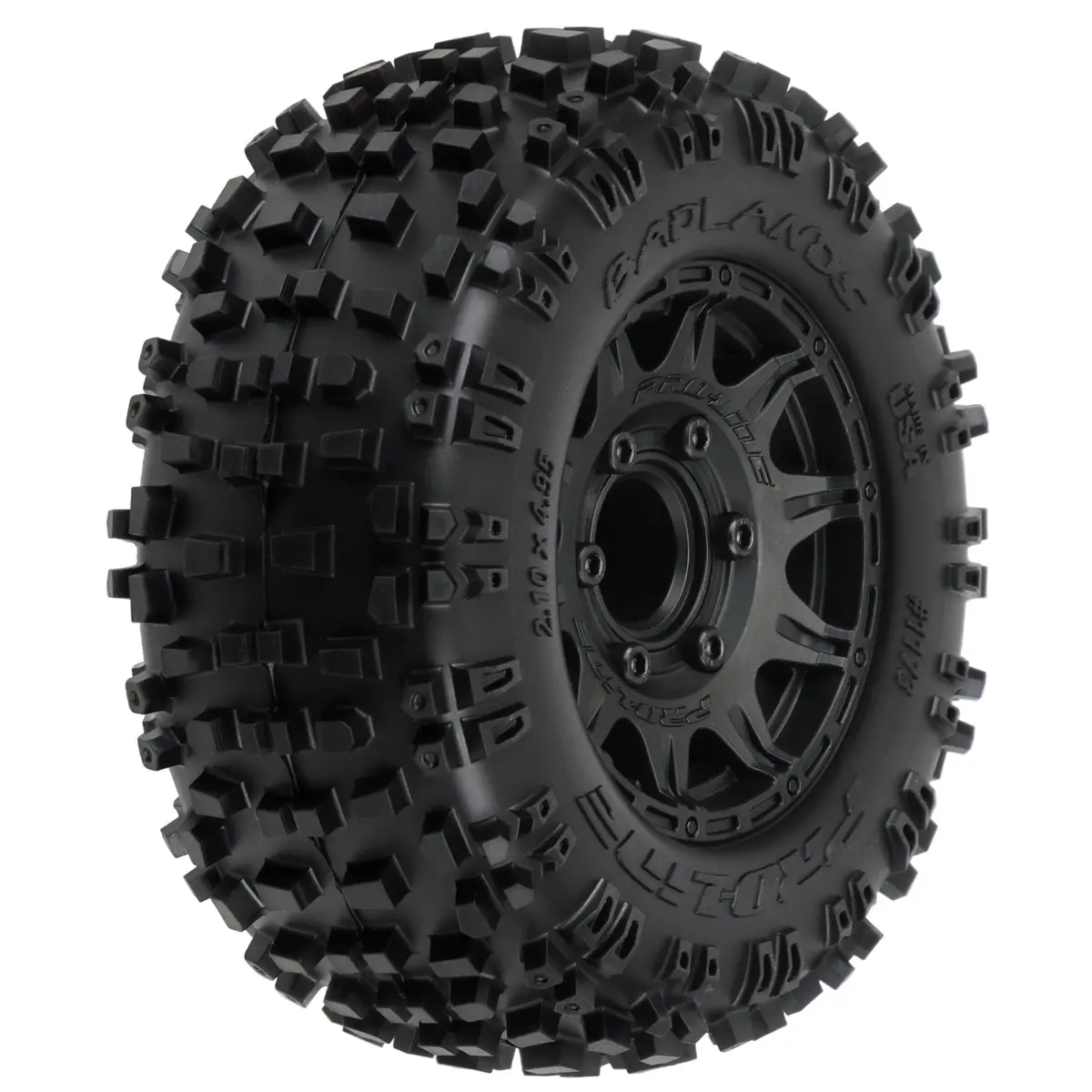 Pro-Line® 1/10 Badlands Front/Rear 2.8" Mt Tires Mounted 12Mm Blk Raid (2) 1