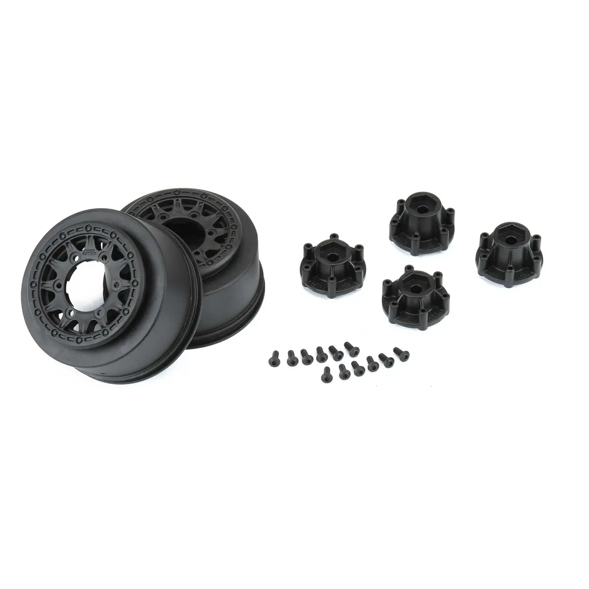 1/10 Raid Front/Rear 2.2"/3.0" 12Mm Short Course Wheels (2) Black 1