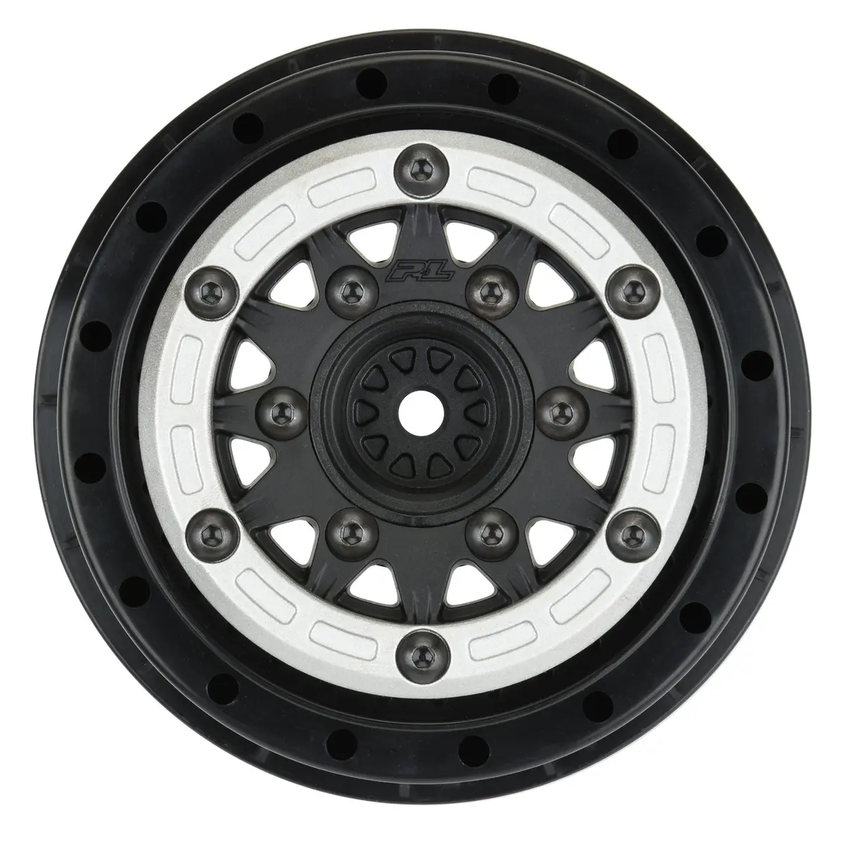 1/10 Pro-Line Raid Bead-Loc F/R 2.2"/3.0" Sc (2) Silvr/Blk 1