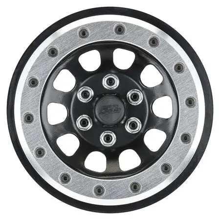 Steelies Silver/Black 2.9" Stamped Steel Dual Offset (+2/+10) Wheels For Axial Scx6 1