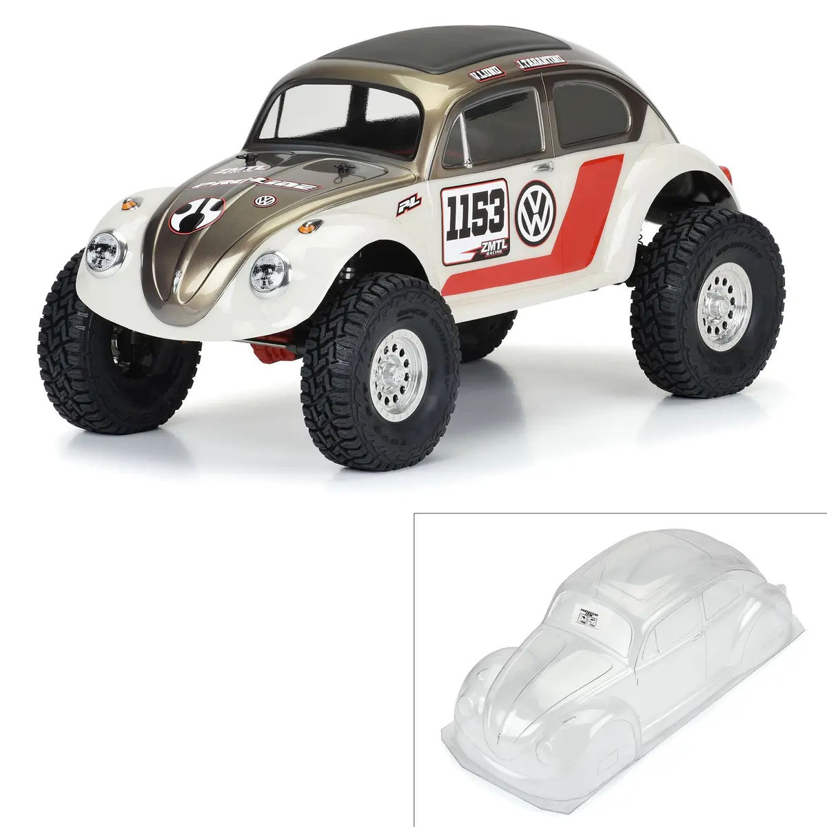 1/10 Pro-Line Volkswagen Beetle Clear Body 12.3" Wheelbase Crawlers 1