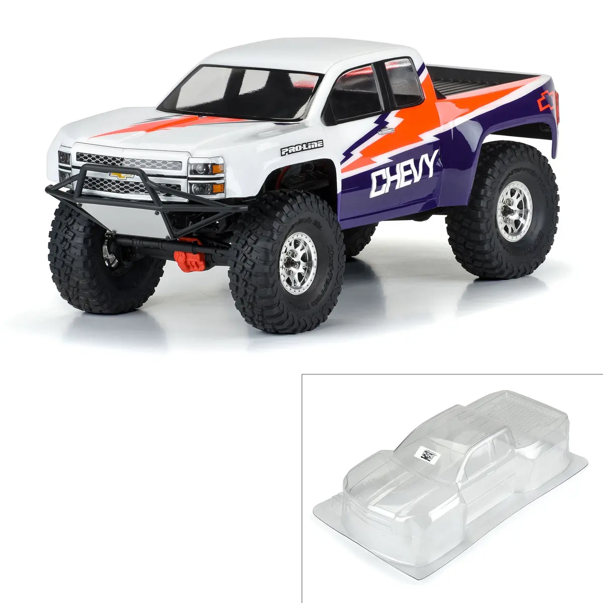 Pro-Line® 1/10 2015 Chevy Silverado Pre-Rnr Clr Bdy 12.3" Wb 1