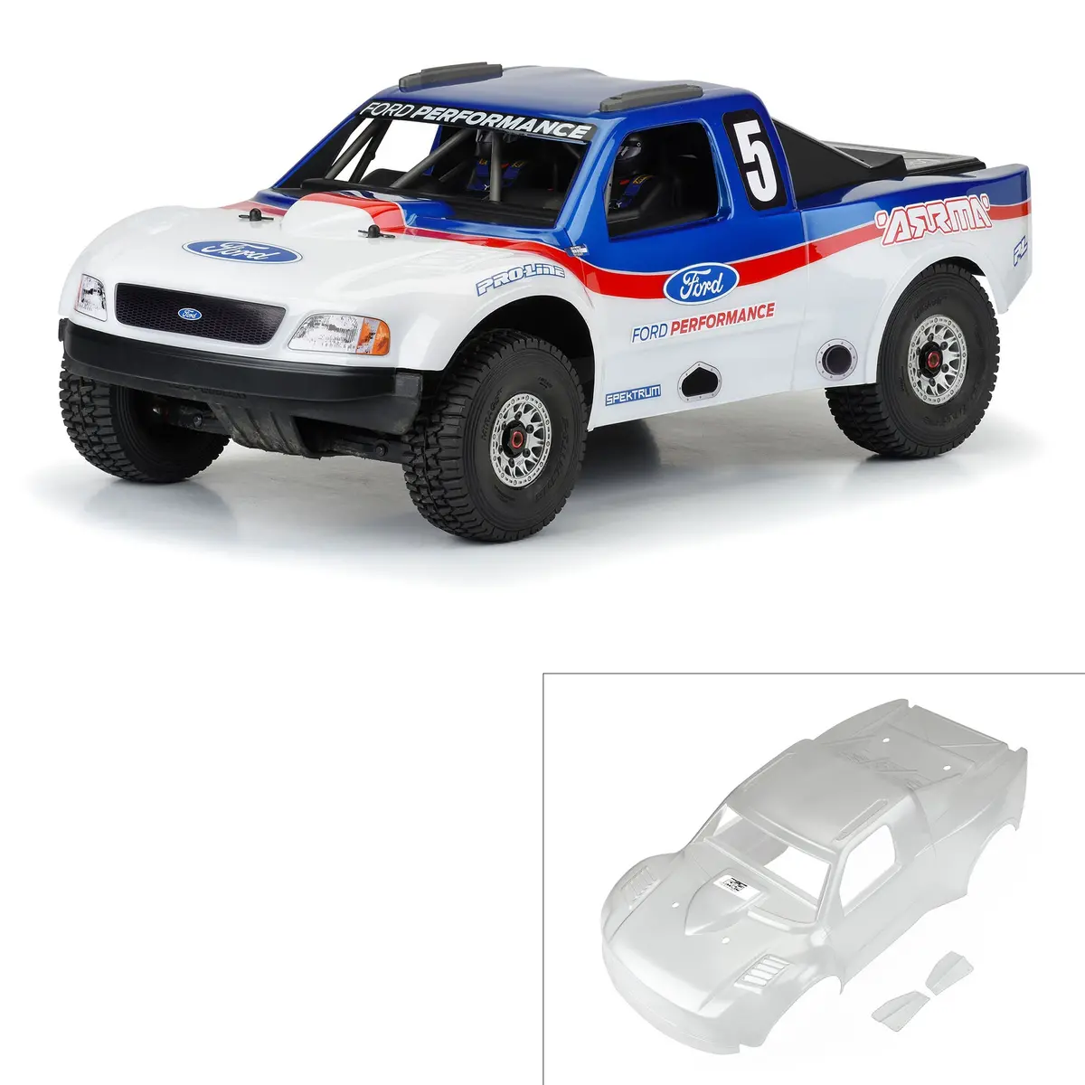 Pre-Cut 1997 Ford F-150 Trophy Truck Clear Body For Arrma Mojave 6S 1