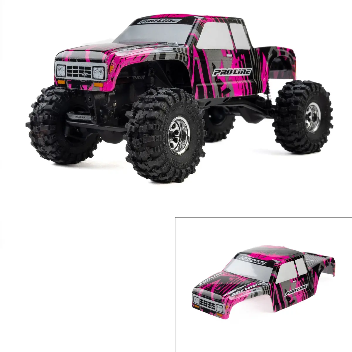 Pro-Line Limited Edition Pre-Cut/Pre-Painted Coyote Pink Fury Body For Axial Scx30 1