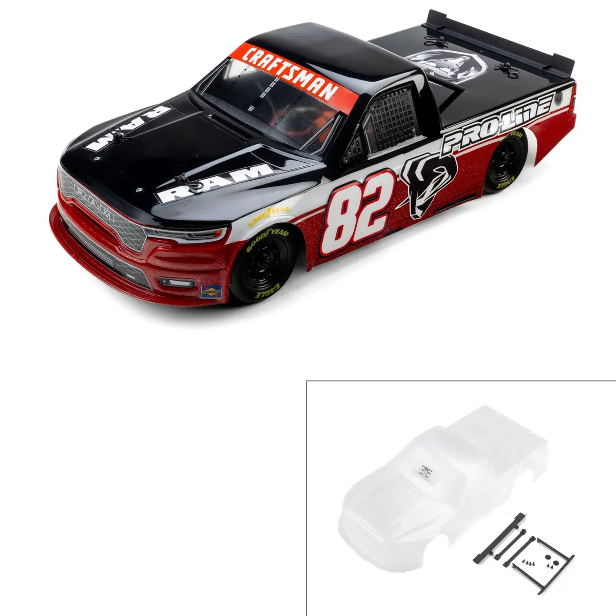 Pro-Line Pre-Cut 2026 Ram 1500 Truck Clear Body: Losi Nascar 1