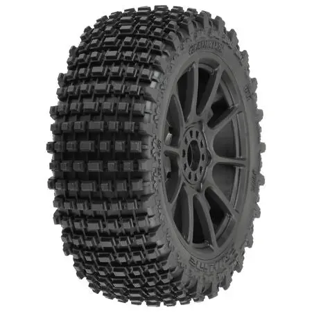 Pro-Line 1/8 Gladiator M2 Fr/Rr Bgytire Mtd Blk Mach 10 (2) 1