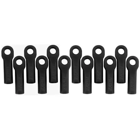 Long Rod Ends (12), Black: Tra 1/10,Rally 1