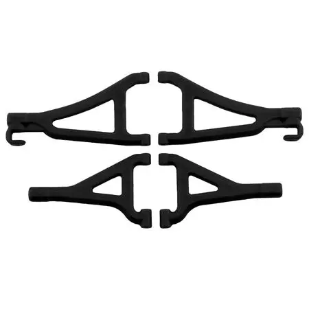 Front Up/Low A-Arms, Black: 1/16 Erv 1