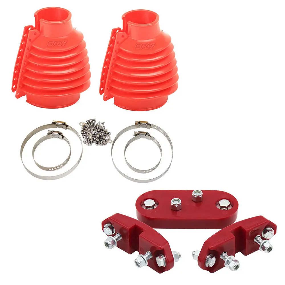Spa Turbo Rear Swing Axle Boots Pair - Red + Urethane Transmission Mount Kit For Vw Bug/Beetle/Buggy/Baja 1