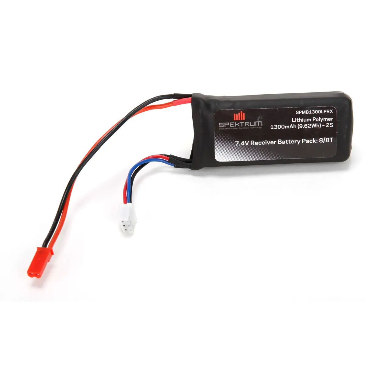 Spmb1300lprx 7.4V 1300Mah 2S 5C Lipo Rx Pack W/Jst Connector 1