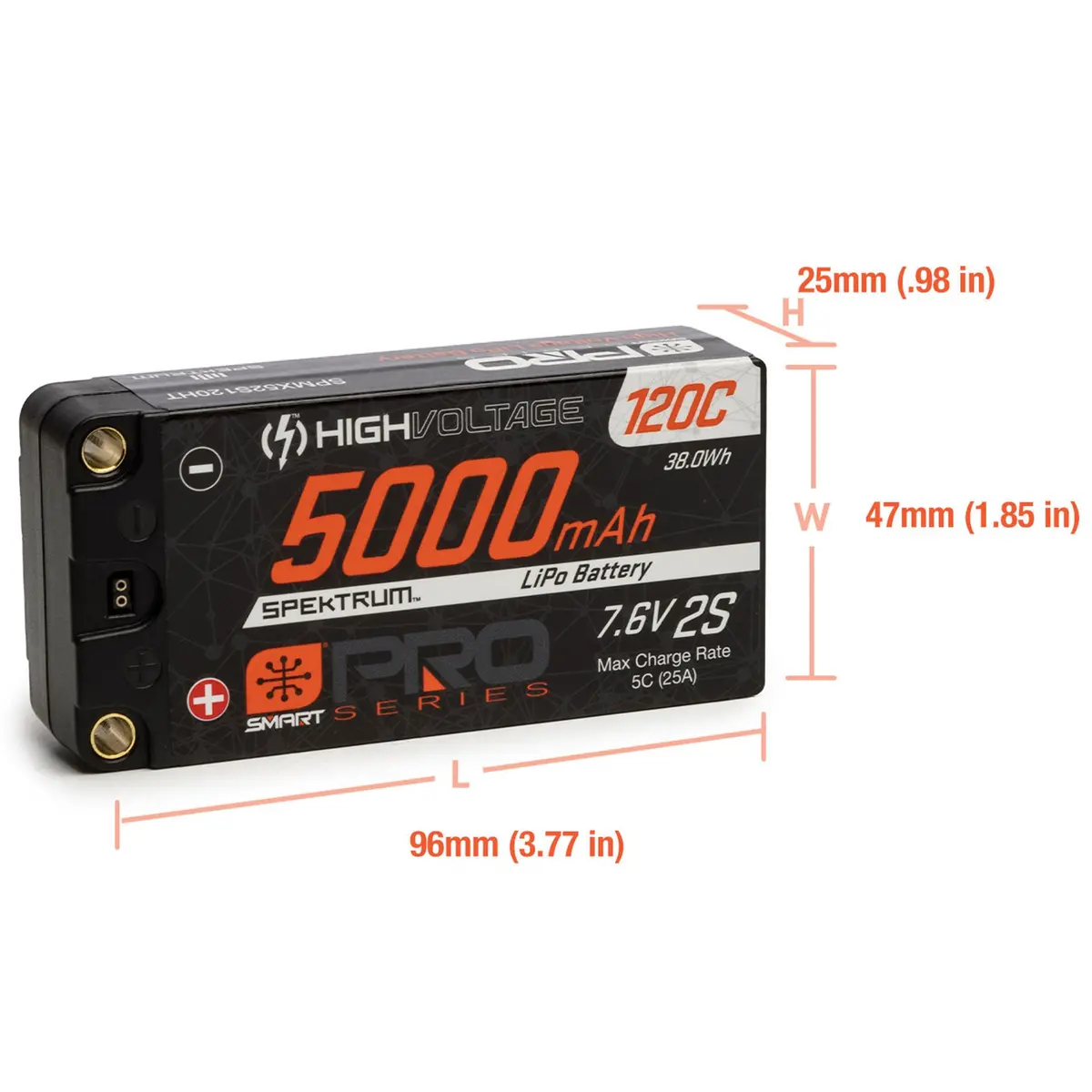 5000Mah 2S 7.6V Smart Pro Race Hv Lipo 120C 5Mm 1