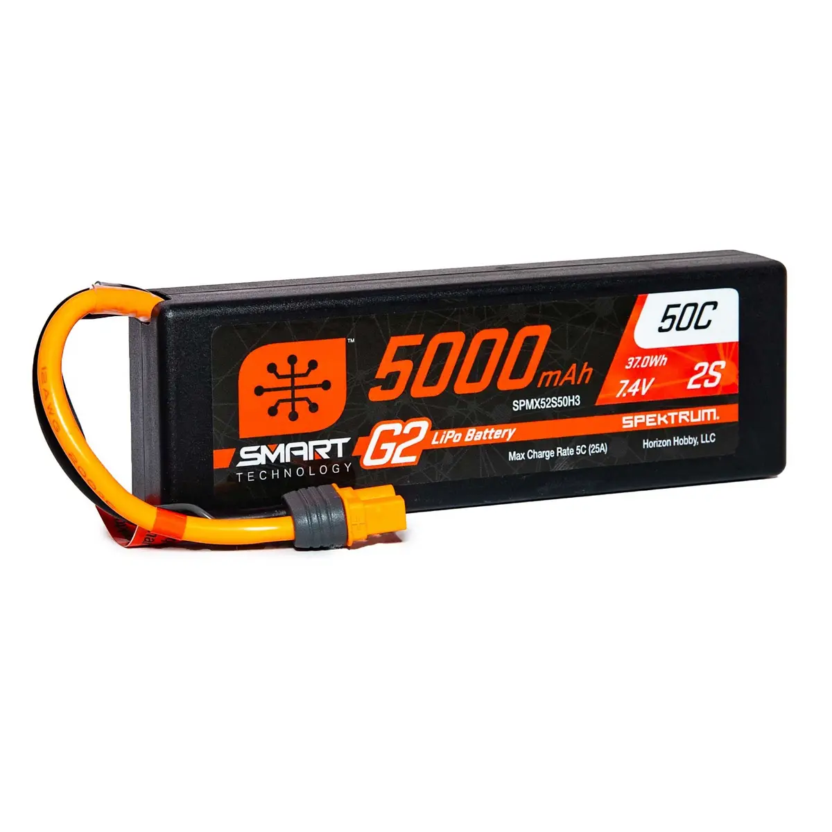 Spektrum 5000Mah 2S 7.4V Smart G2 Lipo 50C Hard Case; Ic3 1