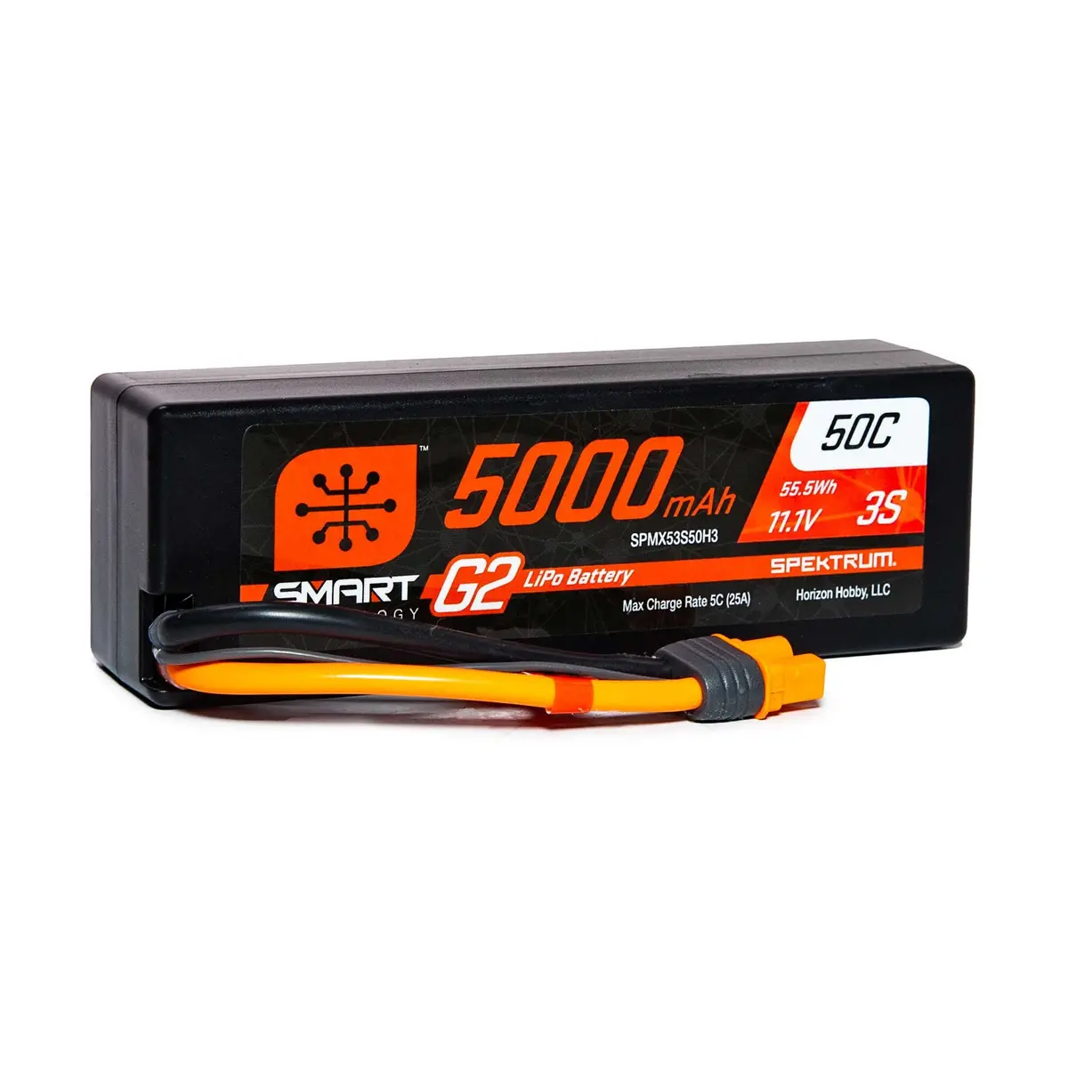 Spektrum Spmx53s50h3 5000Mah 3S 11.1V Smart G2 Lipo 50C Hard Case; Ic3 1