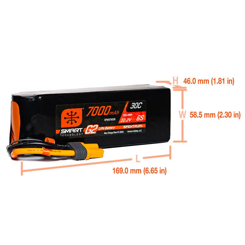 Spmx76s30 7000Mah 6S 22.2V Smart G2 Lipo 30C; Ic5 2