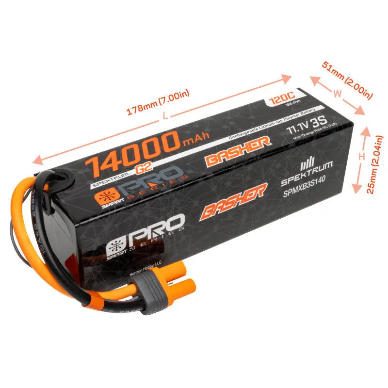 14000Mah 3S 11.1V Smart Pro Basher Lipo 120C; Ic5 1
