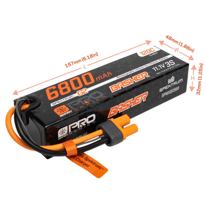 6800Mah 3S 11.1V Smart Pro Basher Lipo 120C; Ic5 1
