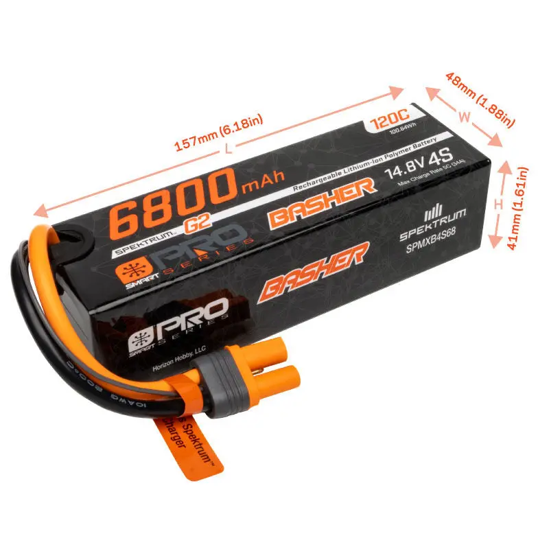 6800Mah 4S 14.8V Smart Pro Basher Lipo 120C; Ic5 1
