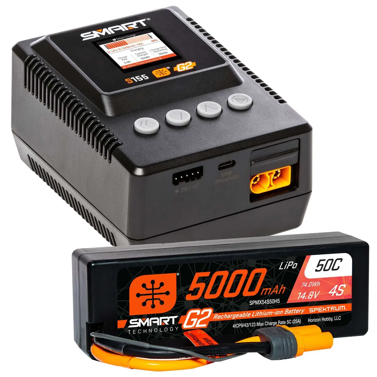 Spektrum Spmxpss400 Smart Powerstage: 5000Mah 4S Lipo & S155 Charger 1