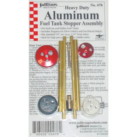 Sullivan Heavy-Duty Aluminum Fuel Tank Stopper Kit – Glow, Gas & Smoke [Sul478] 1