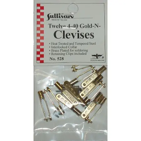 4-40 Gold-N-Clevises (12) 1