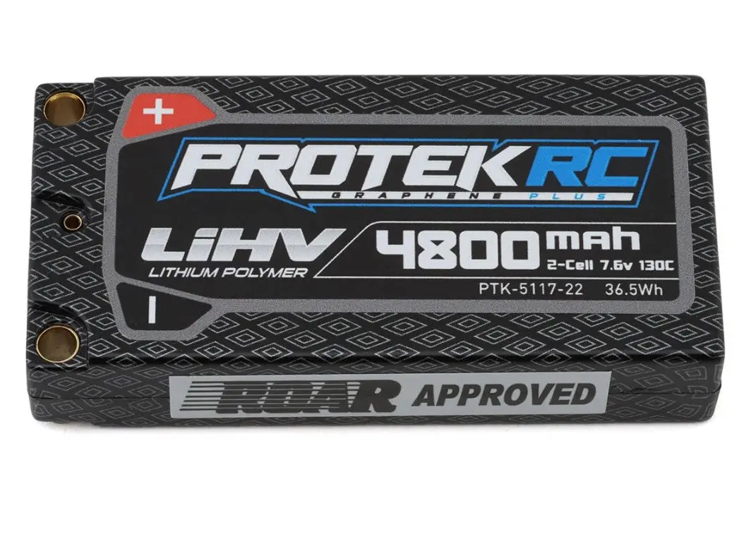 Protek Rc 2S 130C Low Ir Si-Graphene + Hv Lcg Shorty Lipo Battery (7.6V/4800Mah) 1