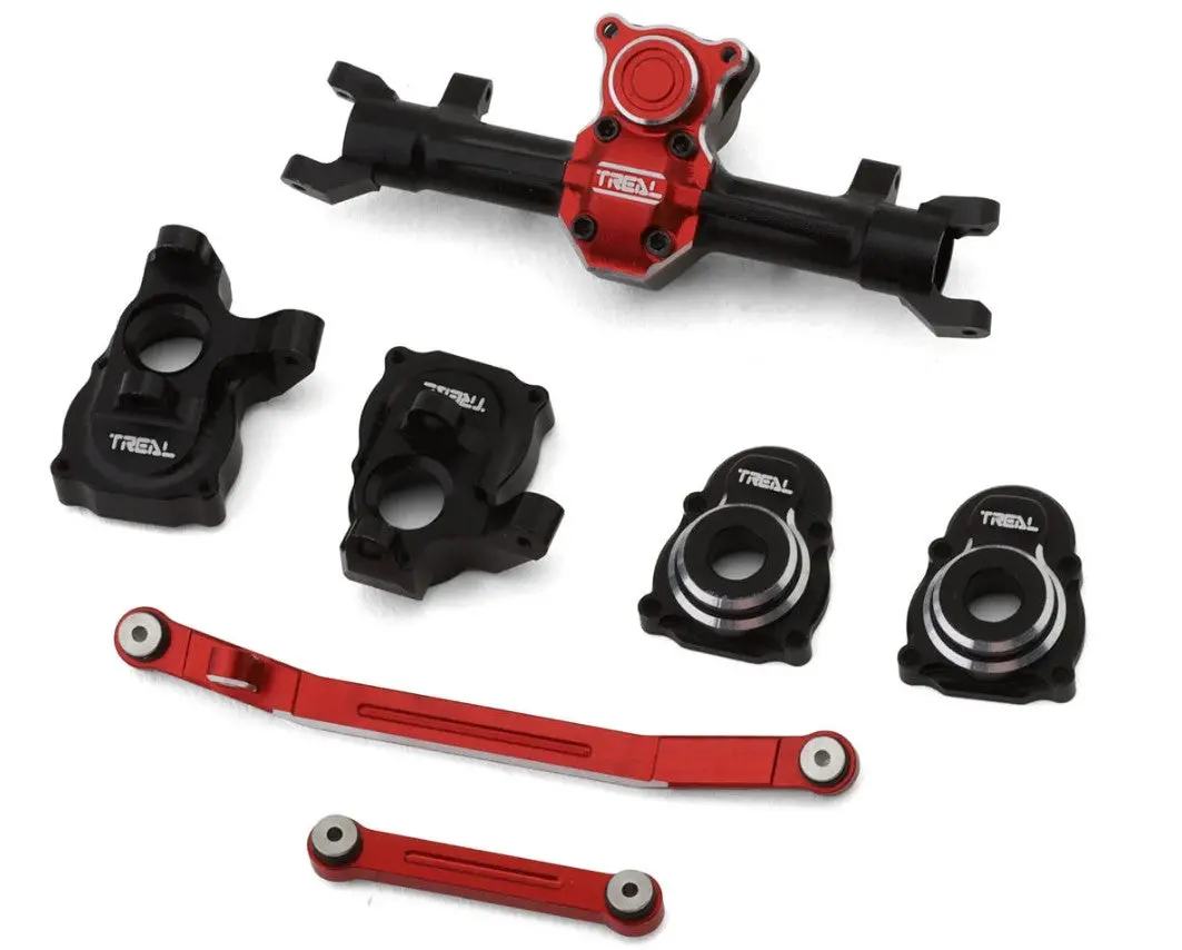 Treal Hobby Axial Scx24 Front End Upgrade Kit (Black/Red) 1