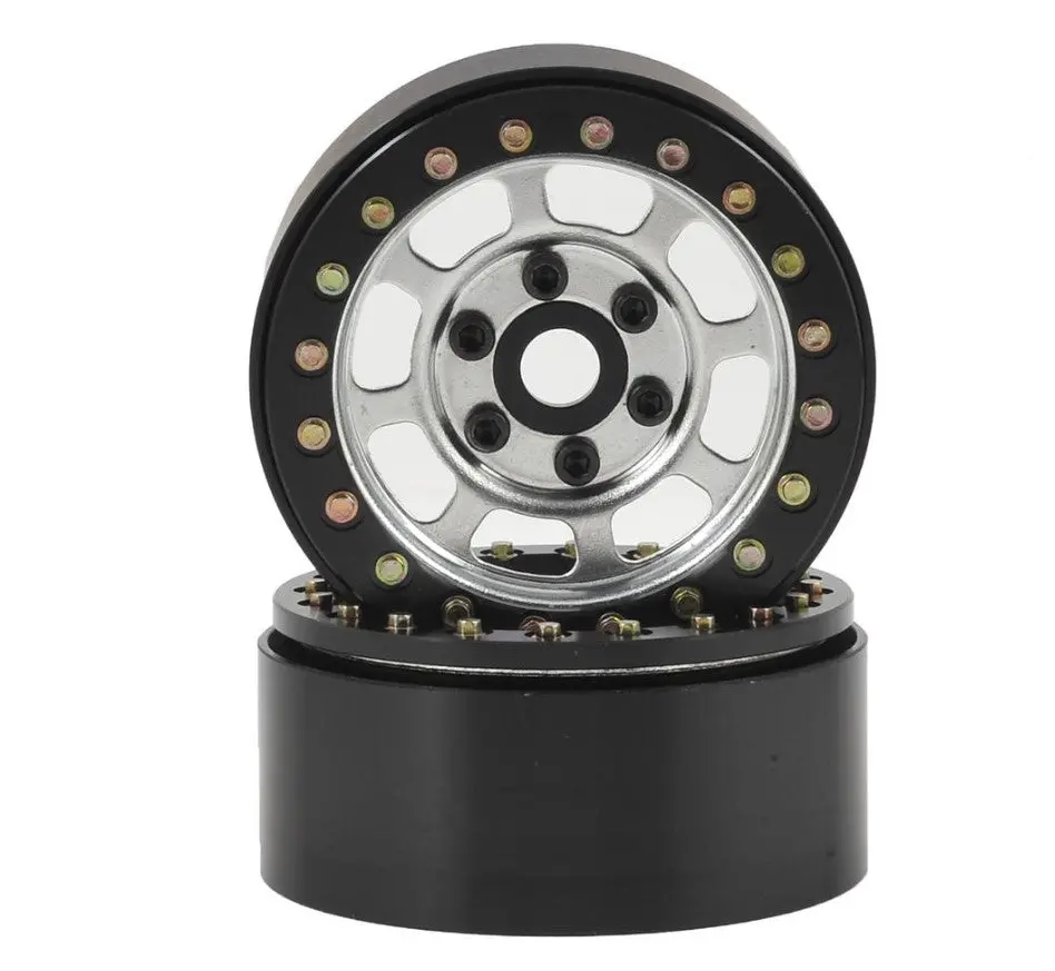 Ssd Rc Trail 1.9" Steel Beadlock Crawler Wheels (Silver) (2) 1