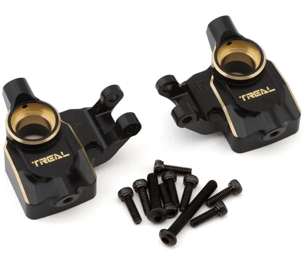 Treal Hobby Axial Utb18 Brass Front Steering Knuckles (Black) 1