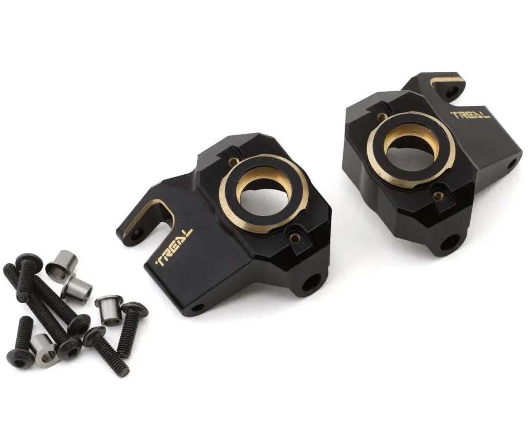 Treal Hobby Axial Scx10 Iii Cnc Brass Front Steering Knuckles (Black) (2) (66G) 1