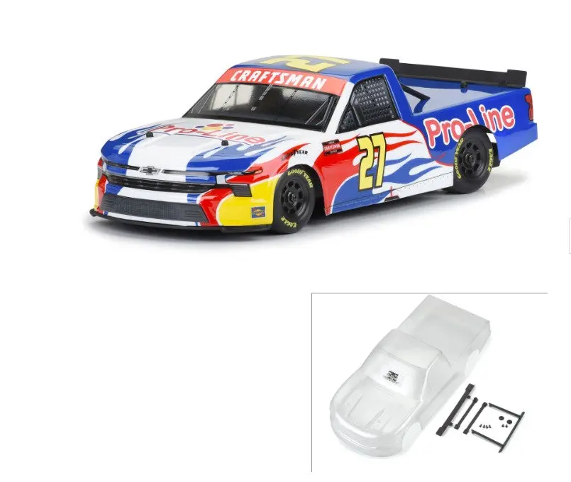 Pro-Line Pre-Cut 2024 Chevrolet Silverado Nascar Truck Series Clear Body For Losi Nascar 1