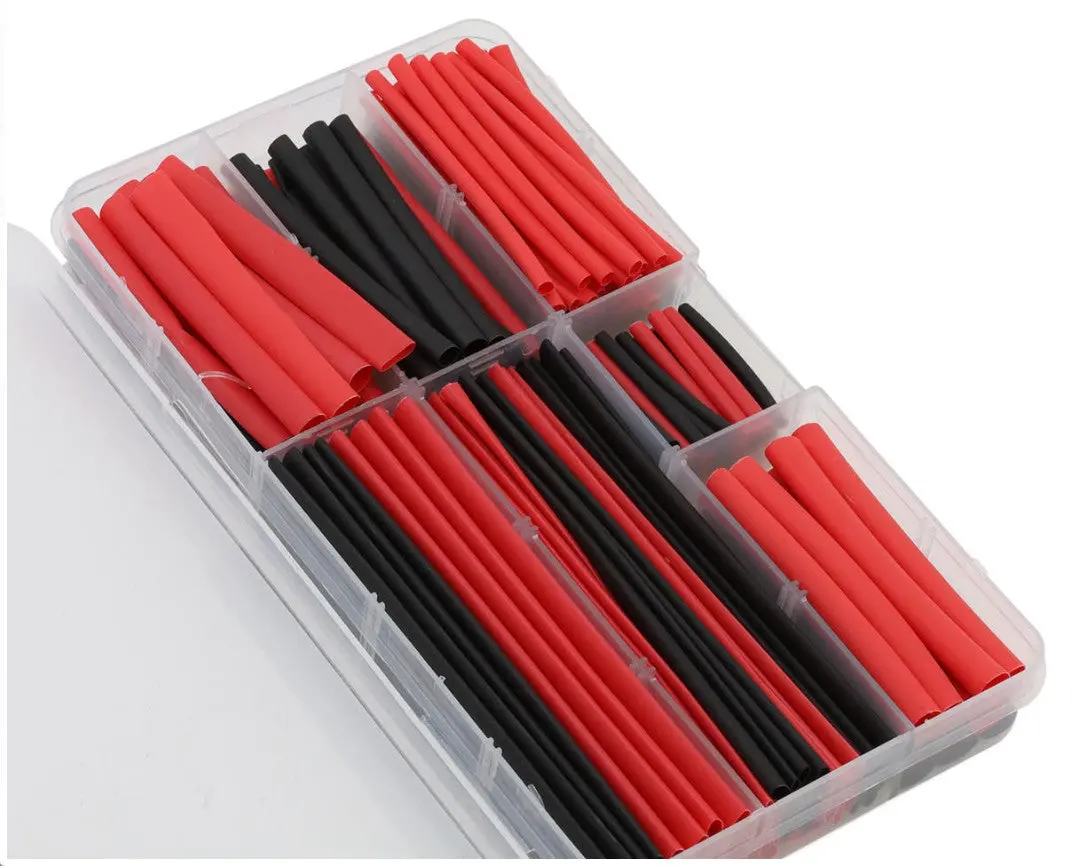 Ecopower Heat Shrink Tubes W/Plastic Case (Black & Red) (150) 1