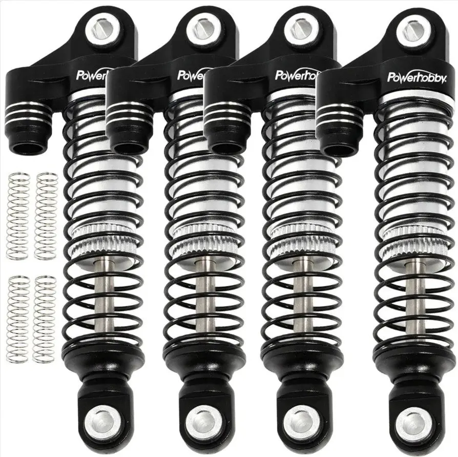 Power Hobby Aluminum 51Mm Long Travel Shocks, Black, For Traxxas Trx-4M 1