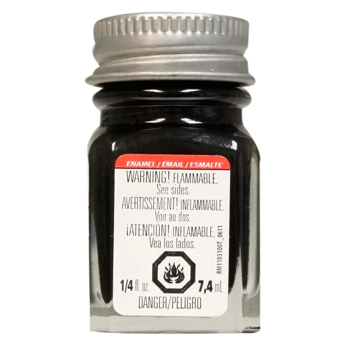 Enamel 1/4Oz Semi-Gloss Black 1