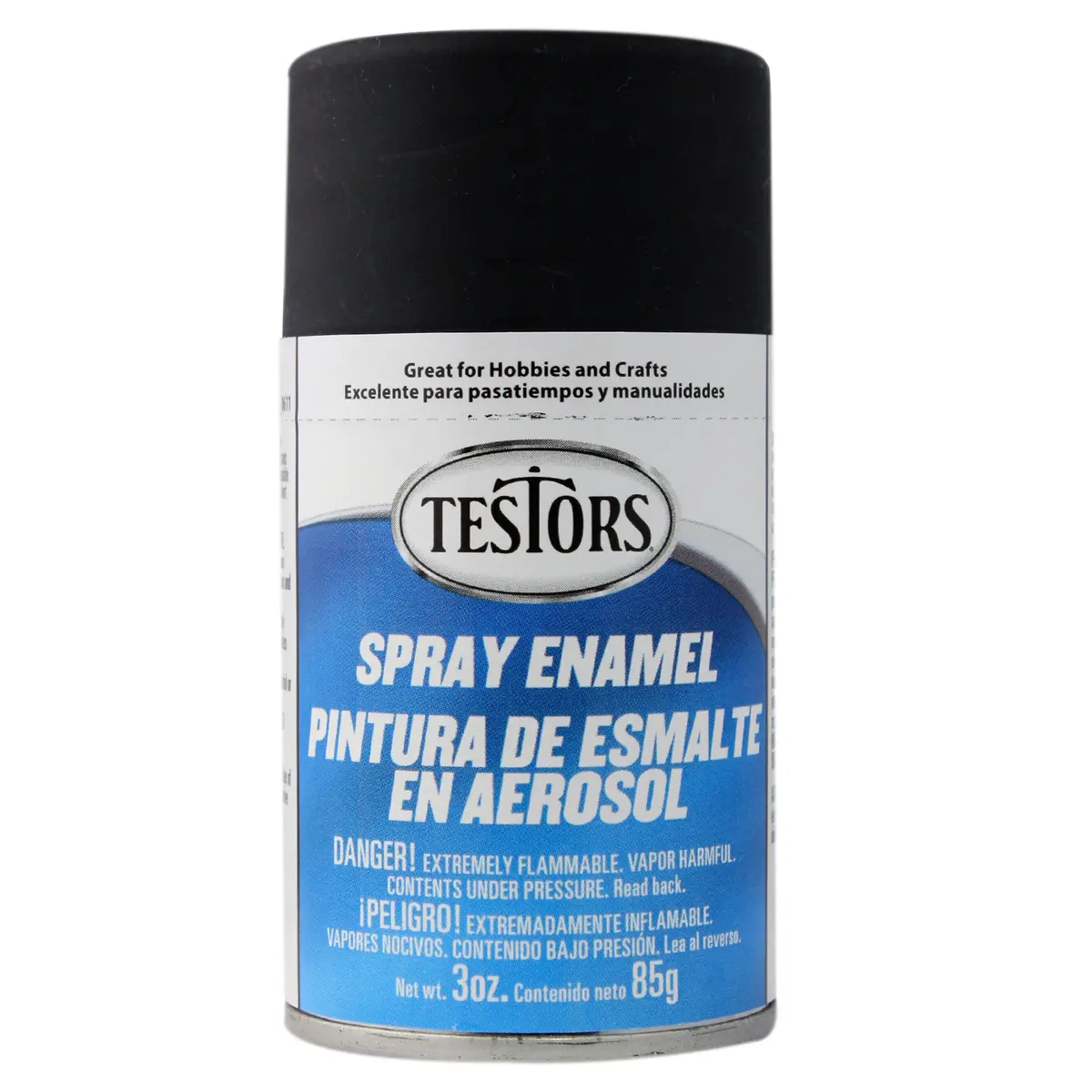 Testors Enamel Spray 3Oz Flat Black 1
