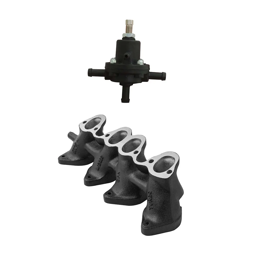 Vw Mki Mkii Gti 1.8L 2.0L 8V Sohc Dual Sidedraft Intake Manifold - Black + 0-30 Psi Fuel Pressure Regulator 1