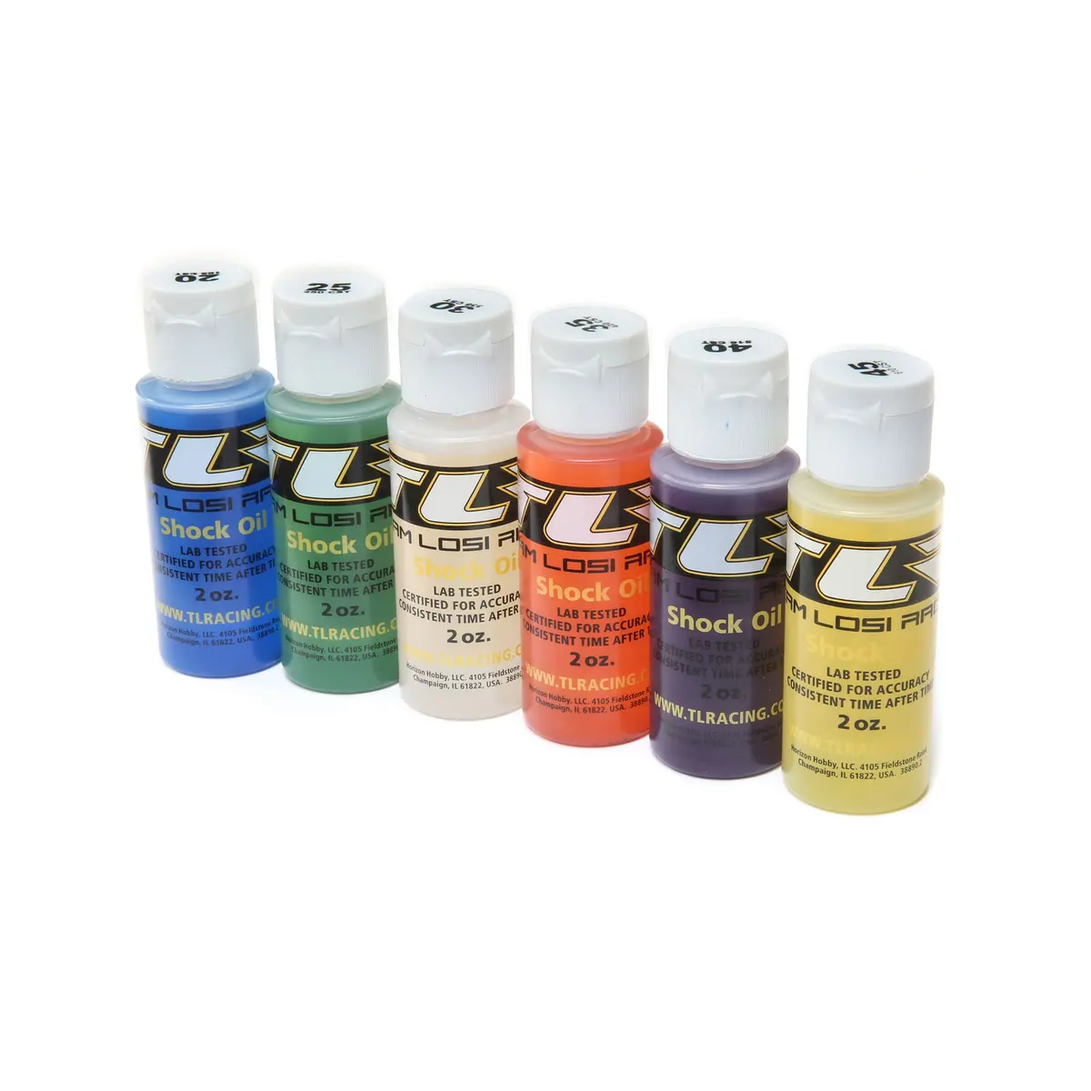 Losi Silicone Shock Oil 6 Pack, 20-45Wt, 1