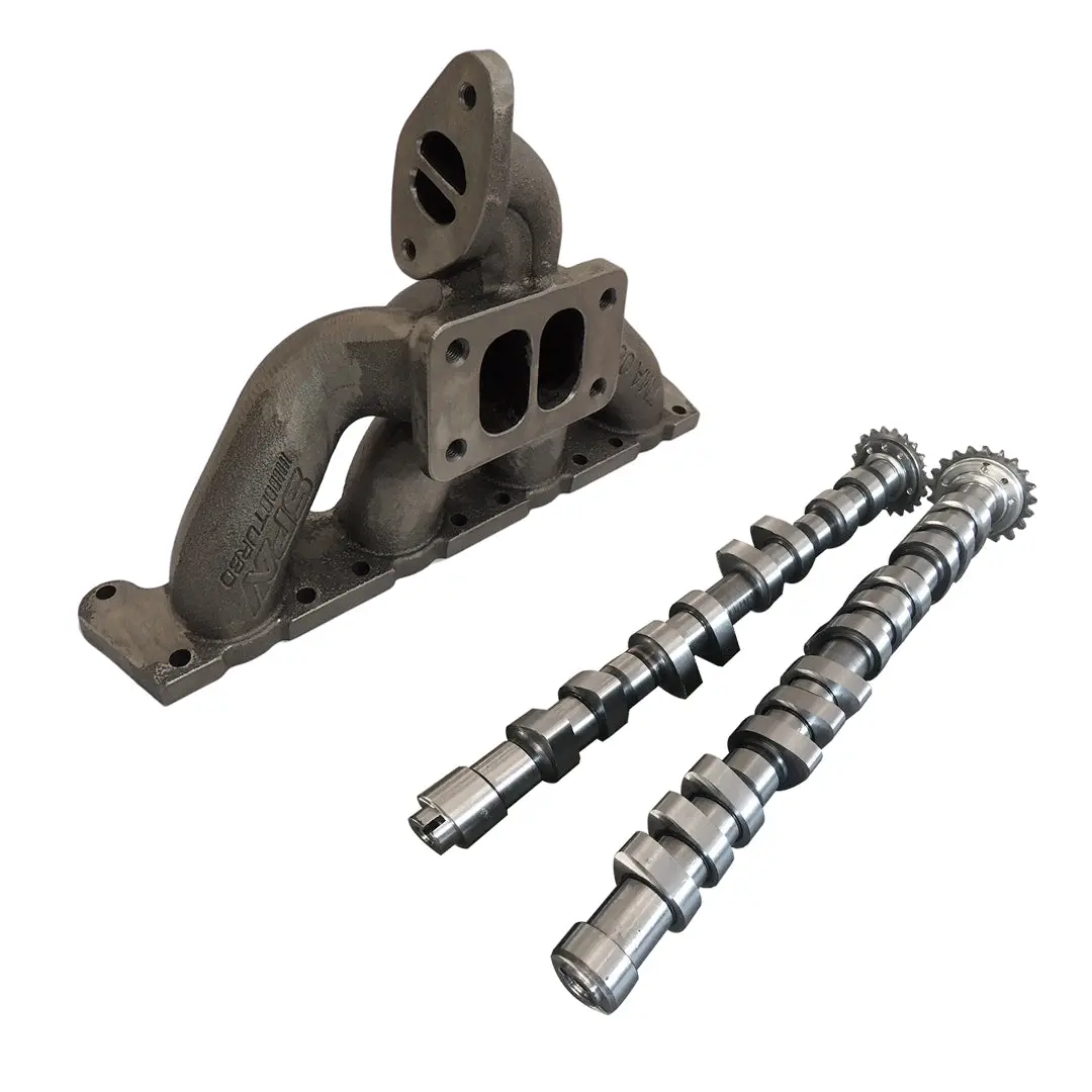 Vw Mkiv Gti T3 Twin Scroll Top Mount Flange Turbocharger Exhaust Manifold + 252 / 260 High Performance Camshaft Set For Vw/Audi 1.8L 20V 1