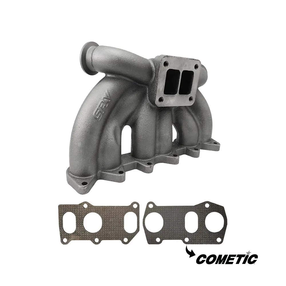 Vw Vr6 12V Twin Scroll T4 Top Mount Turbo Manifold - Dual V-Band Wastegates + Cometic Exhaust Manifold Gasket 1