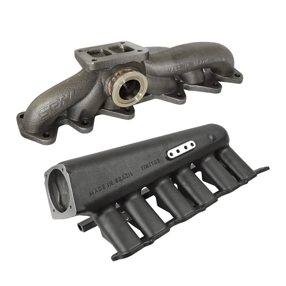 Toyota / Lexus 2Jz-Gte T4 High Performance Twin Scroll Turbo Manifold + Intake Manifold - 6 Injectors - Black 1